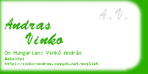 andras vinko business card